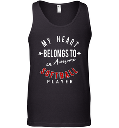 My Heart Belongs To An Awesome Softball Valentines Day Gift Men's Tank Top