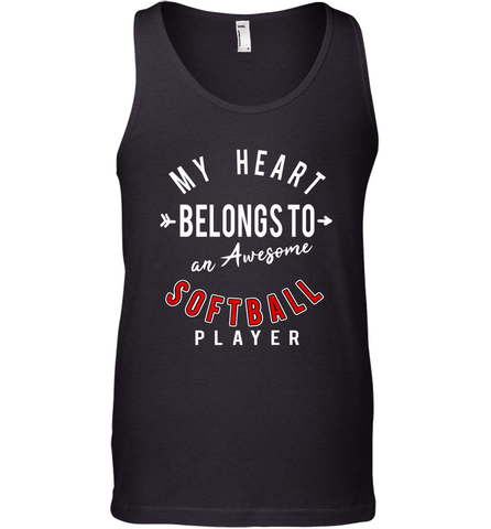 My Heart Belongs To An Awesome Softball Valentines Day Gift Men's Tank Top Men's Tank Top / Black / XS Men's Tank Top - trendytshirts1