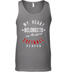 My Heart Belongs To An Awesome Softball Valentines Day Gift Men's Tank Top Men's Tank Top - trendytshirts1