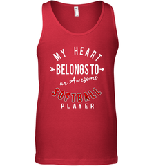 My Heart Belongs To An Awesome Softball Valentines Day Gift Men's Tank Top Men's Tank Top - trendytshirts1