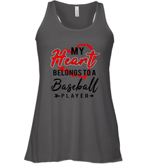My Heart Belongs To A Baseball Player Valentines Day Gift Women's Racerback Tank Women's Racerback Tank - trendytshirts1