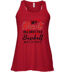 My Heart Belongs To A Baseball Player Valentines Day Gift Women's Racerback Tank