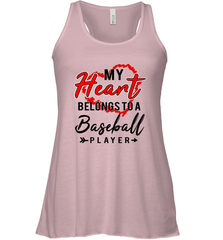 My Heart Belongs To A Baseball Player Valentines Day Gift Women's Racerback Tank Women's Racerback Tank - trendytshirts1