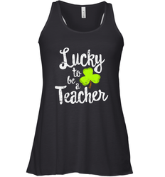 Teacher St. Patrick's Day Shirt, Lucky To Be A Teacher Women's Racerback Tank