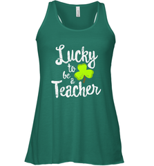 Teacher St. Patrick's Day Shirt, Lucky To Be A Teacher Women's Racerback Tank Women's Racerback Tank - trendytshirts1