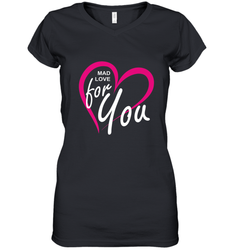 Pink Heart Valentine's Day Gifts Boyfriend Girlfriend Love Women's V-Neck T-Shirt
