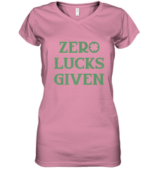 St. Patrick's Day Zero Lucks Given Graphic Women's V-Neck T-Shirt Women's V-Neck T-Shirt - trendytshirts1