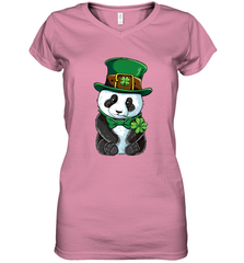 St Patricks Day Leprechaun Panda Cute Irish Tee Gift Women's V-Neck T-Shirt Women's V-Neck T-Shirt - trendytshirts1