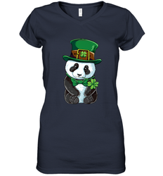St Patricks Day Leprechaun Panda Cute Irish Tee Gift Women's V-Neck T-Shirt