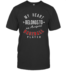 My Heart Belongs To A Baseball Player Valentines Day Men's T-Shirt