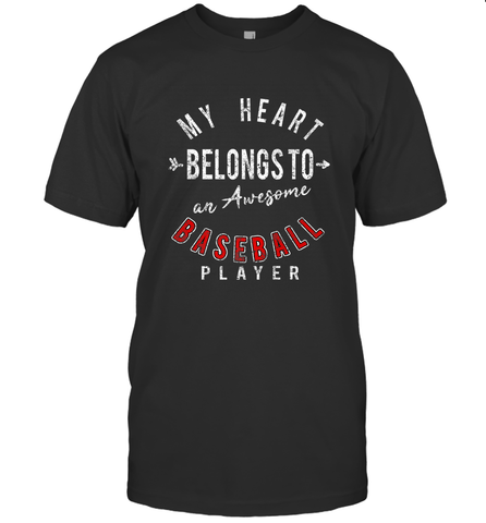 My Heart Belongs To A Baseball Player Valentines Day Men's T-Shirt Men's T-Shirt / Black / S Men's T-Shirt - trendytshirts1