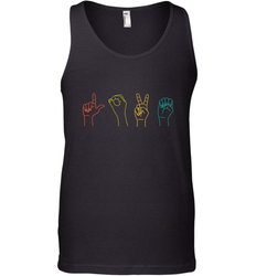 Love ASL Sign language Alphabet Valentines Day Gift idea Men's Tank Top