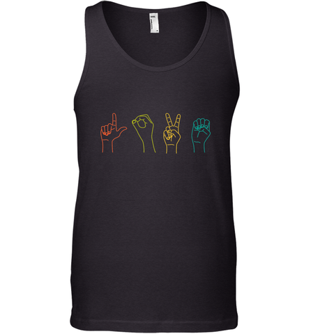 Love ASL Sign language Alphabet Valentines Day Gift idea Men's Tank Top Men's Tank Top / Black / XS Men's Tank Top - trendytshirts1
