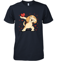 Dog Dabbing Heart For Valentine's Day Art Graphics Gift Men's Premium T-Shirt Men's Premium T-Shirt - trendytshirts1