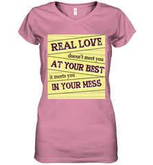 Real love funny quotes for valentine (2) Women's V-Neck T-Shirt Women's V-Neck T-Shirt - trendytshirts1