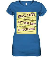 Real love funny quotes for valentine (2) Women's V-Neck T-Shirt Women's V-Neck T-Shirt - trendytshirts1
