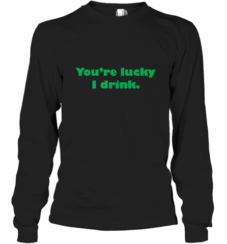 St. Patrick's Day Adult Drinking Long Sleeve T-Shirt Long Sleeve T-Shirt / Black / S Long Sleeve T-Shirt - trendytshirts1