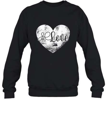 Love Valentines Day Heart Vintage Gift For Men Women Crewneck Sweatshirt Crewneck Sweatshirt / Black / S Crewneck Sweatshirt - trendytshirts1