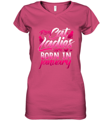 Cat Lady Born In January Cat Lover Birthday Gift For Women's V-Neck T-Shirt Women's V-Neck T-Shirt - trendytshirts1