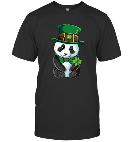 St Patricks Day Leprechaun Panda Cute Irish Tee Gift Men's T-Shirt Men's T-Shirt / Black / S Men's T-Shirt - trendytshirts1