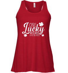 One Lucky Mama Shamrock Gift For Saint Patrick's Day Women's Racerback Tank