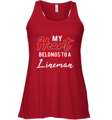 My Heart Belongs To A Lineman Valentines Day Lovely Gift Women's Racerback Tank Women's Racerback Tank - trendytshirts1