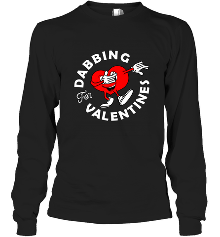 Dabbing Heart For Valentine's Day Art Graphics Heart Gift Long Sleeve T-Shirt Long Sleeve T-Shirt / Black / S Long Sleeve T-Shirt - trendytshirts1