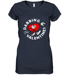 Dabbing Heart For Valentine's Day Art Graphics Heart Gift Women's V-Neck T-Shirt