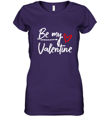 Be My Valentine Cute Love Heart Valentines Day Quote Gift Women's V-Neck T-Shirt Women's V-Neck T-Shirt - trendytshirts1