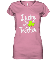 Teacher St. Patrick's Day Shirt, Lucky To Be A Teacher Women's V-Neck T-Shirt Women's V-Neck T-Shirt - trendytshirts1