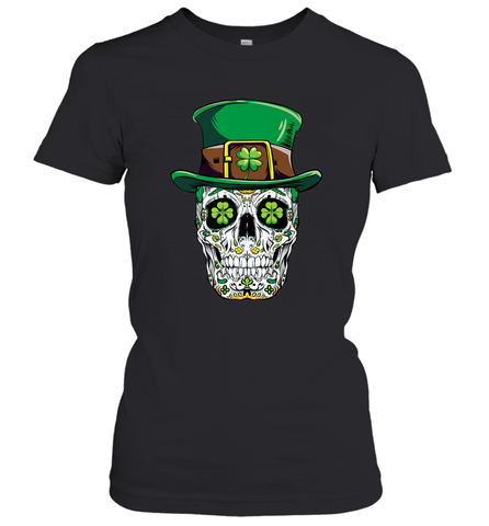 Sugar Skull Leprechaun T Shirt St Patricks Day Women Men Women's T-Shirt Women's T-Shirt / Black / S Women's T-Shirt - trendytshirts1