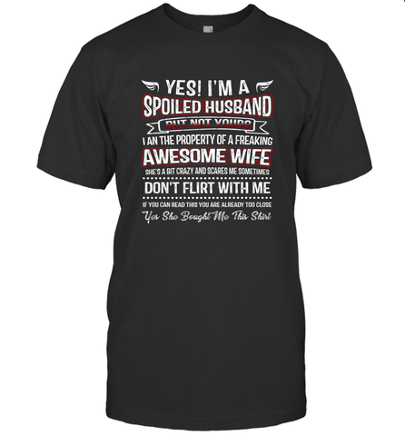 Spoiled Husband Property Of Freaking Wife Valentine's Day Gift Men's T-Shirt Men's T-Shirt / Black / S Men's T-Shirt - trendytshirts1