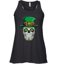 Sugar Skull Leprechaun T Shirt St Patricks Day Women Men Women's Racerback Tank