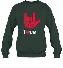 Cute Love Hand Sign Heart Valentines Day Retro Vintage Top Crewneck Sweatshirt Crewneck Sweatshirt - trendytshirts1