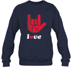 Cute Love Hand Sign Heart Valentines Day Retro Vintage Top Crewneck Sweatshirt