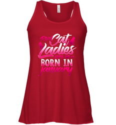 Cat Lady Born In January Cat Lover Birthday Gift For Women's Racerback Tank