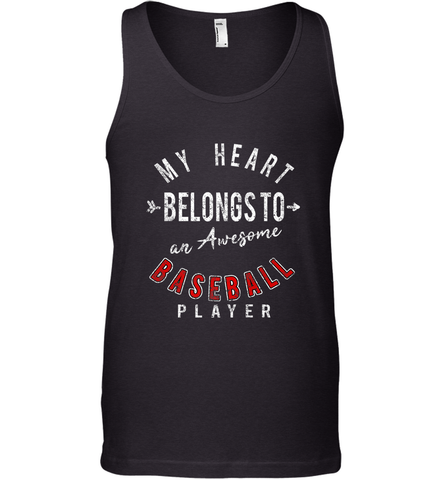 My Heart Belongs To A Baseball Player Valentines Day Men's Tank Top Men's Tank Top / Black / XS Men's Tank Top - trendytshirts1