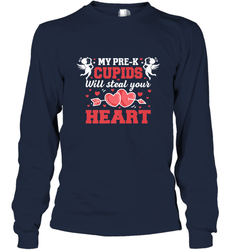 Teacher Valentine's Day Pre K Cupids Art Graphics Heart Love Long Sleeve T-Shirt