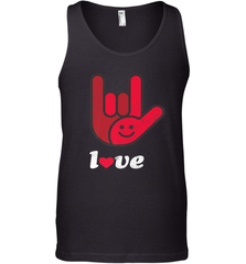 Cute Love Hand Sign Heart Valentines Day Retro Vintage Top Men's Tank Top Men's Tank Top - trendytshirts1