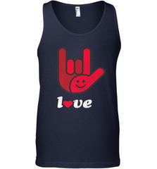 Cute Love Hand Sign Heart Valentines Day Retro Vintage Top Men's Tank Top Men's Tank Top - trendytshirts1