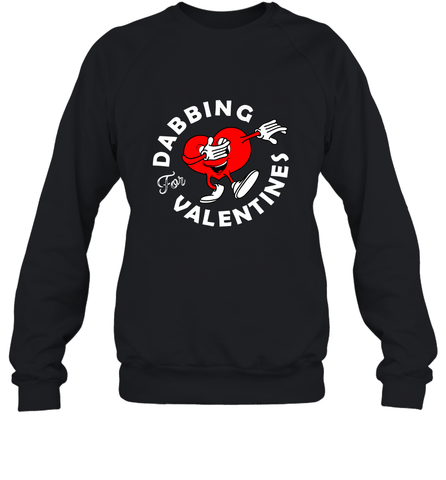 Dabbing Heart For Valentine's Day Art Graphics Heart Gift Crewneck Sweatshirt Crewneck Sweatshirt / Black / S Crewneck Sweatshirt - trendytshirts1