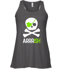 St. Patricks Day Irish Pirate Skull and Cross bones Women's Racerback Tank Women's Racerback Tank - trendytshirts1