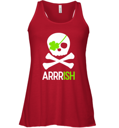 St. Patricks Day Irish Pirate Skull and Cross bones Women's Racerback Tank