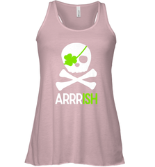 St. Patricks Day Irish Pirate Skull and Cross bones Women's Racerback Tank Women's Racerback Tank - trendytshirts1