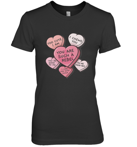 Star Wars Valentines Candy Heart Quotes Women's Premium T-Shirt Women's Premium T-Shirt / Black / XS Women's Premium T-Shirt - trendytshirts1