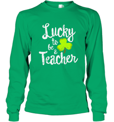 Teacher St. Patrick's Day Shirt, Lucky To Be A Teacher Long Sleeve T-Shirt Long Sleeve T-Shirt - trendytshirts1