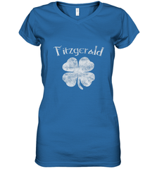 Vintage Fitzgerald Irish Shamrock St Patty's Day Women's V-Neck T-Shirt Women's V-Neck T-Shirt - trendytshirts1