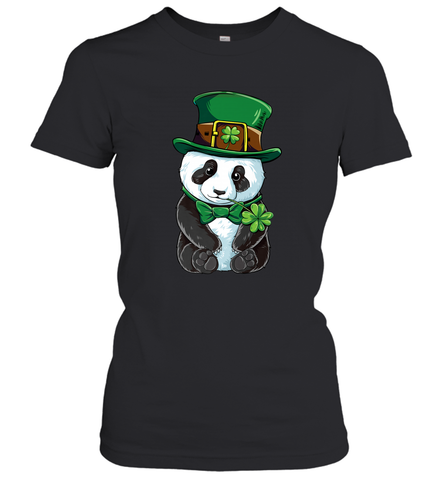 St Patricks Day Leprechaun Panda Cute Irish Tee Gift Women's T-Shirt Women's T-Shirt / Black / S Women's T-Shirt - trendytshirts1