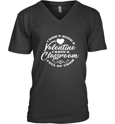 Valentine's Day Teacher School classroom Art Heart Lover Men's V-Neck Men's V-Neck / Black / S Men's V-Neck - trendytshirts1