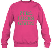 St. Patrick's Day Zero Lucks Given Graphic Crewneck Sweatshirt Crewneck Sweatshirt - trendytshirts1